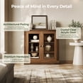 thumbnail image 5 of BEDEEP Storage Cabinet with Acrylic Doors & Shelves, Modular Fluted Sideboard Buffet Cabinets, Small Coffee Bar Kitchen Pantry, Farmhouse Media Console Cabinet for Living Room, Bedroom, Walnut, 5 of 12
