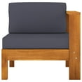 thumbnail image 2 of vidaXL Middle Sofa with 1 Armrest Dark Gray Solid Acacia Wood, 2 of 6