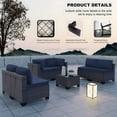 thumbnail image 6 of Kullavik 7 Pieces Outdoor Patio Furniture Wicker Rattan Sectional Sofa Patio Conversation Sets,Navy Blue, 6 of 8
