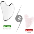 thumbnail image 3 of Estilo de corazón-acero inoxidable Gua Sha Facial Tools Guasha para la cara Metal Gua Sha Apriete la piel Masaje Guasha Beauty Tool para el cuerpo Ojos Cuello, Plata, 3 of 4
