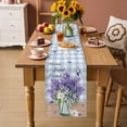 thumbnail image 2 of Purple Lavender Table Runner 60 Inches Long Farmhouse Dress Scarves, Spring Daisy Butterfly Plants Watercolor Blue Dining Tablerunner for Coffee Table/Kitchen Island/Party Décor, 13" x 60", 2 of 8