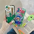 thumbnail image 2 of Funda de cocodrilo con etiqueta de grafiti bonita de Corea para iphone 14 13 Pro Max 12 11 MiNi XR X XS 7 8 plus SE, funda blanda con correa de mano Tan Jianjun unisex, 2 of 2