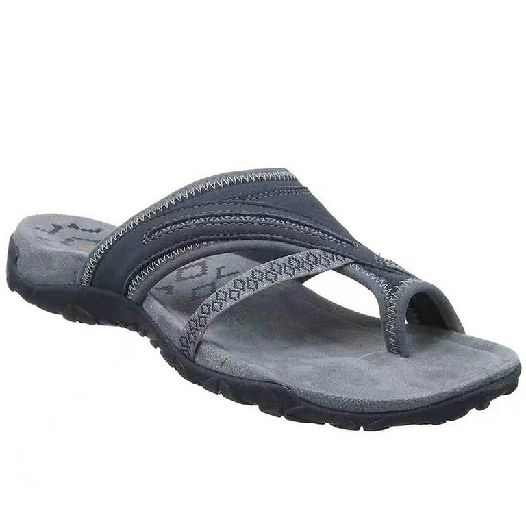 Zanvin Womens Sandals Clearance Summer Daily Flip-Flops Leisure Beach  Hollow Set Toe Women's Flat Slippers, Black, 43 