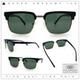 thumbnail image 2 of Polarized Hipster Fashion Half Rim Rectangle Iconic Gentlemanly Sunglasses Matte Black Gold - Green, 2 of 8