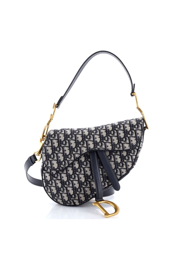 Pre-Owned Saddle Handbag with Strap Oblique Canvas Medium By Rebag