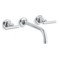 thumbnail image 6 of Kohler  9 in. Purist Wall-Mount Lavatory Trim with 90 deg Spout & Lever, Brushed Nickel, 6 of 7
