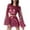 Hot Pink, variant on Miqool Women's 2 Piece Rave Outfits Sparkly Sequin Long Sleeve Crewneck Crop Tops with Glitter Sequin Mini Skirts Suit Set Clubwear for Festival Party Prom
