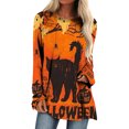 thumbnail image 2 of Costumes d'Halloween pour Femmes 2023 en Solde T-Shirts Oversize Col Rond Imprimé Halloween Manches Courtes T-Shirt Blouse Tops, 2 of 5