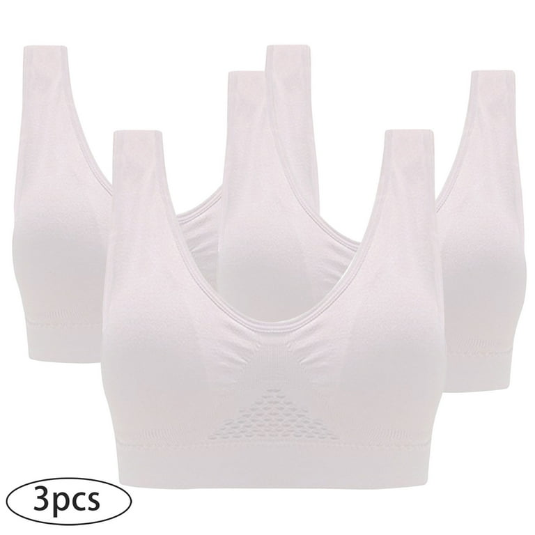 Bigersell Sports Bras for Women Clearance 3pc Exercise Bras Sets V-Neck  Longline Bra Style B-60 Hook and Loop Bra Closure Seamless Wire-Free Bra  Pack