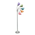 thumbnail image 6 of Simple Designs 67" Medusa 5-Light Adjustable Gooseneck Floor Lamp, Silver with Fun Multicolored Shades, 6 of 12