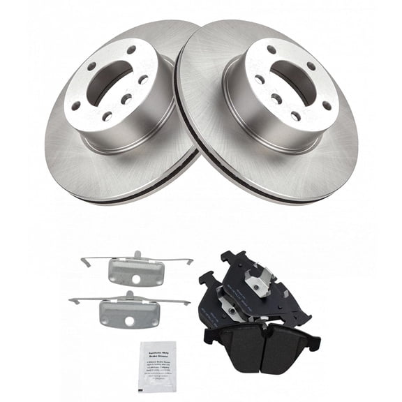 TRQ Front Brake Pad & Rotor Kit Brake Pads Brake Rotor Semi-Metallic Fits Select 2007-2013 BMW 328i 2009-2013 328i xDrive 2007-2008 328xi 2013-2015 X1