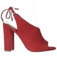 thumbnail image 3 of Womens Steve Madden Saffron Back Lace Peep Toe Mules - Red, 3 of 7