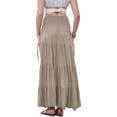 thumbnail image 3 of INSPIRE CHIC Summer Maxi Skirts for Women 2026 Elastic High Waist Swing A Line Beach Skirt with Pockets S Khaki, 3 of 5