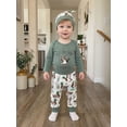 thumbnail image 5 of Baby Boy Fall Outfits Long Sleeve Romper with Duck Print Pants Hat Set, 5 of 9