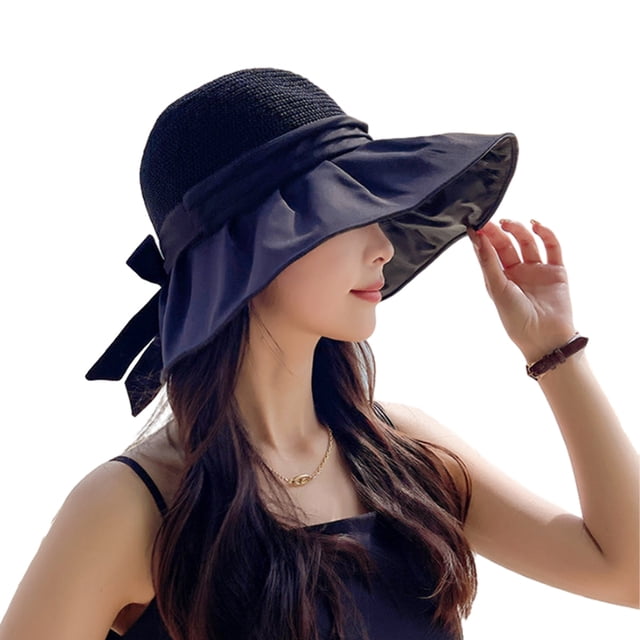 Sombrero de pescador con lazo de ala ancha, transpirable, con protección solar UV para mujer, sombrero para el sol, sombreros de playa para fiestas al aire libre