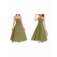 thumbnail image 2 of Women'S Summer Maxi Dress Sleeveless Sundress Strap Smocked Beach Dresses Olive Color M, 2 of 6