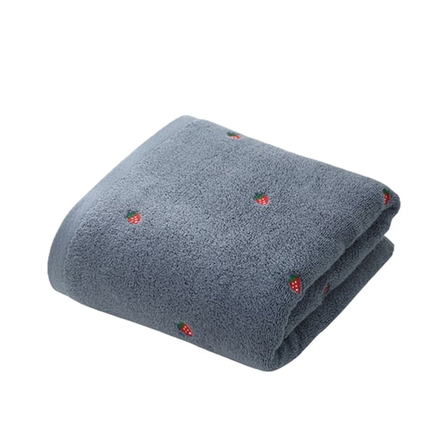 Juego de Toallas de Baño Billuyoard 2 unids/set Bordado de Fresa Gris oscuro 140*70cm