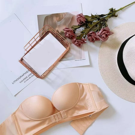 

CAICJ98 Lingerie for Women Bra Underwear Nylon Solid Color Wireless YogaWoman Full cup Lace Unrimmed Jacquar d Underwear for Women Beige 75E