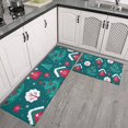 thumbnail image 2 of Dark Green Christmas Tree and House Pattern Kitchen Rugs Sets Of 2,Anti Fatigue Kitchen Mat Rugs Non Slip Washable,Decorative Kitchen Floor Mats for Kitchen,Sink,Laundry,17"x30"+17"x47", 2 of 7