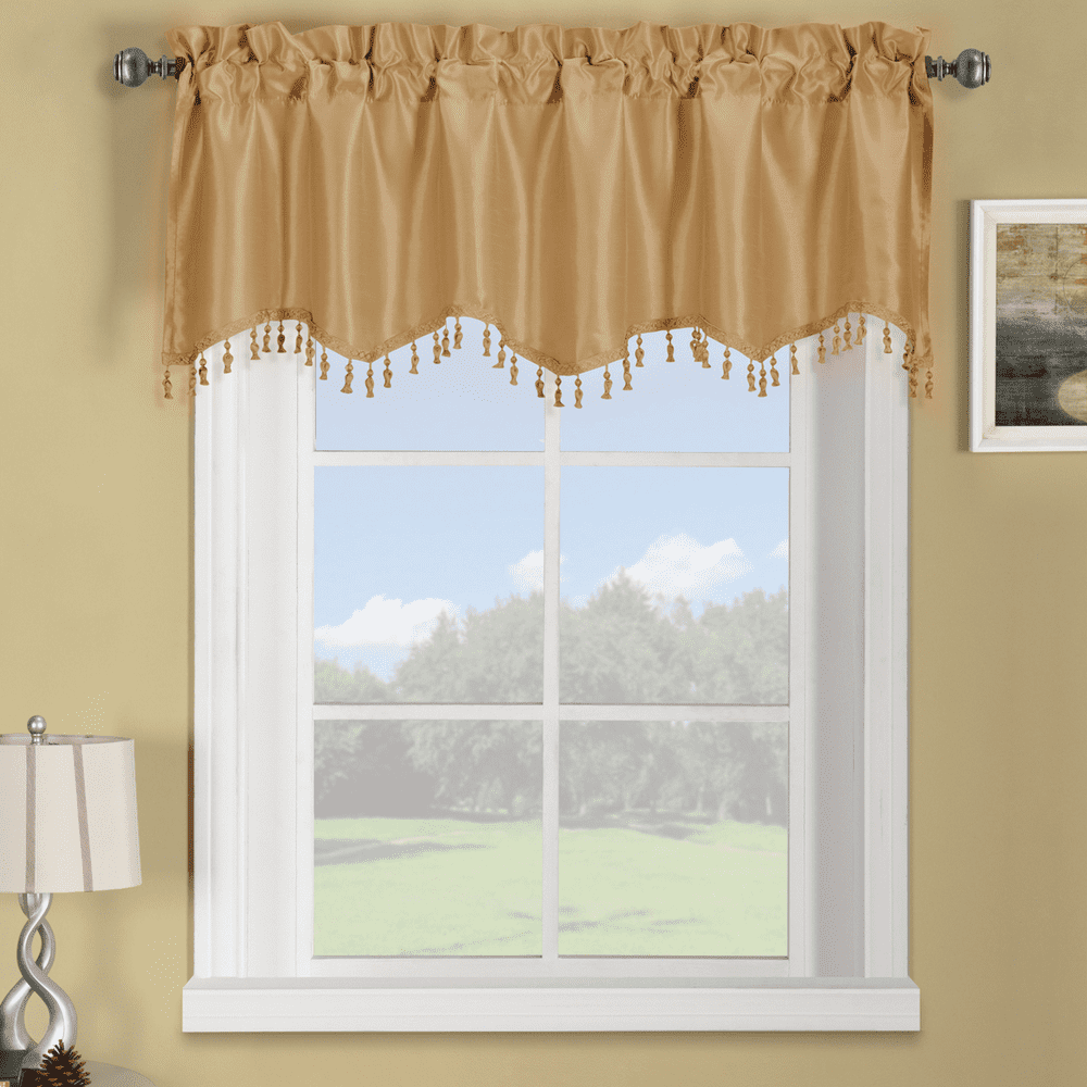 Soho Silk Straight Solid Window Curtain Valance Rod Pocket (Single
