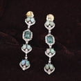 thumbnail image 1 of Natural Emerald Opal,Diamond Gemstone 925 Sterling Silver Earrings, 1 of 3