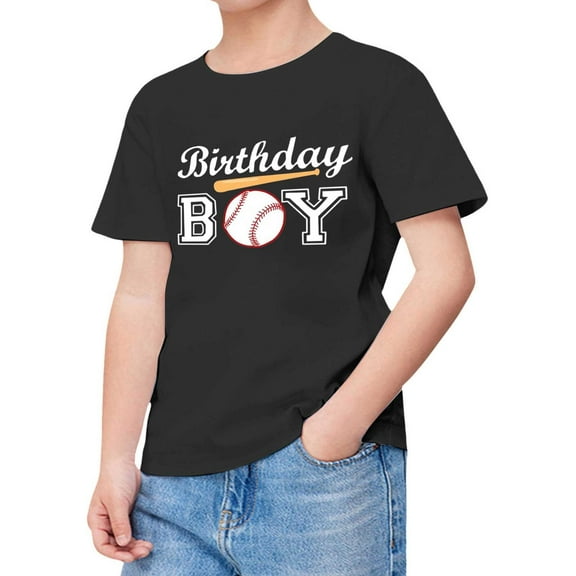 Hiijoy Toddler Boys Birthday Day T Shirt Letter Print Short Sleeve Tshirt Kids Graphic Tee