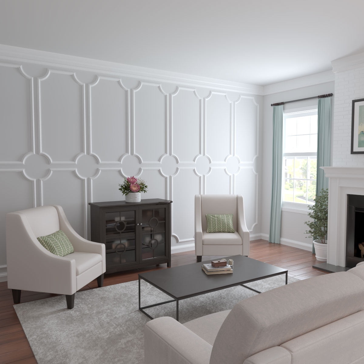Ekena Millwork 24"W x 48"H Ashford Smooth Panel Moulding Kit (Double Panel)