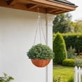 thumbnail image 4 of Faux Rattan Round Hanging Planter Basket, Woven Flower Pot Available In Beige Coffee Black, Lightweight Hanging Vase for Balcony Green Plants, Potted Ivy and Indoor Window Floral Decor, 4 of 7