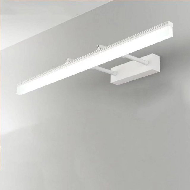 Espejo telescópico para armario, luz frontal LED para baño, luz para espejo de maquillaje blanca antivaho, moderna y sencilla