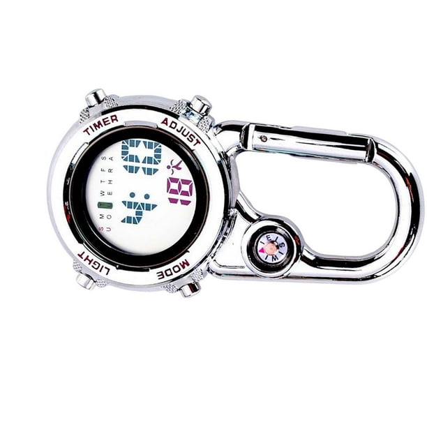 Multifunctional Carabiner Watch Luminous Backpack Watch White Dial Unisex Pocket Yinane Reloj con mosquetón