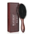 thumbnail image 1 of RAVEGO Cepillo de pelo con cerdas de jabalí, cepillo para el cabello para mujeres, hombres, niños, cepillos de cerdas de jabalí y nailon para alisar, masajear el cuero cabelludo, desenredar el cabello, 1 of 5