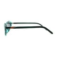thumbnail image 4 of Womens Retro Low Point Cat Eye Layered Plastic Frame Sunglasses Green Orange Black, 4 of 4
