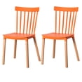thumbnail image 1 of Fabulaxe Modern Plastic Dining Chair Windsor Design, Nordic and Contemporary, Kids, Recyclable Polypropylene, Matte Finish, Dining Chair, Orange (Set of 2), 1 of 7