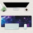 thumbnail image 2 of Desk Mat, Galaxy Nebula Universe Space Extended Gaming Mouse Pad Large, Big Mouse Pad with Non-Slip Base and Stitched Edge, Long Computer Keyboard Mouse Mat for Home Office, 2 of 5
