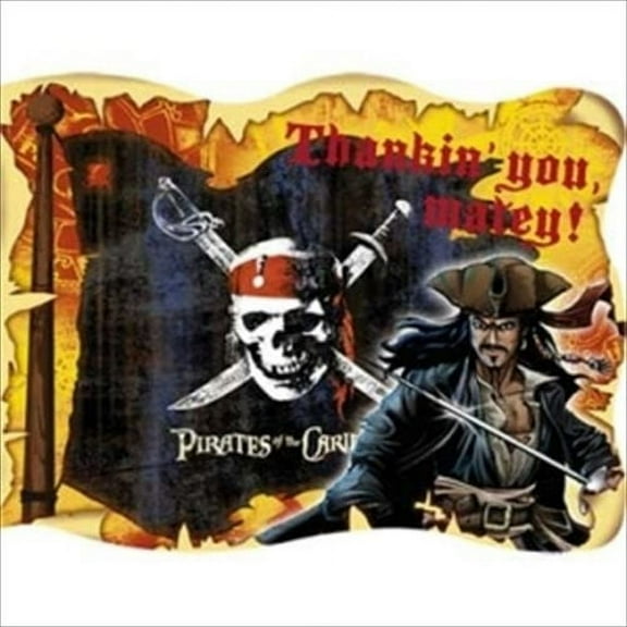 Pirates of the Caribbean Thank You Notes w/ Env. (8ct)