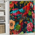 thumbnail image 6 of Orinice Bird Flower Tree Bathroom Decor Set with Hooks Polyester Fabric Shower Curtain for Chic Modern Bathroom Decor Multi Size Colorful Luxurious Graphic Print 69x72, 6 of 7