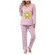 thumbnail image 2 of Puntoco Traje De Manga Larga + Pantalones Con Cuello En V Estampado Informal A La Moda Para Mujer Rosa Xxl, 2 of 6