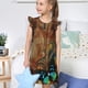 thumbnail image 4 of Balery Vintage Butterfly Green Camisón de princesa para niñas, pijama de algodón con mangas abullonadas, suave y bonito.-XX-Large, 4 of 6