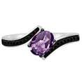 thumbnail image 4 of AoneJewelry 1.00 Carat Amethyst and Black Diamond Ring In 14K Rose Yellow White Gold, 4 of 5