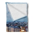 thumbnail image 2 of Hungary Soft Flannel Fleece Throw Blanket, Traveling the Europe Old World Architecture Tourist Attractions Night Scene, Cozy Plush for Indoor and Outdoor Use, 70" x 90", Sky Blue Orange, by Ambesonne, 2 of 5