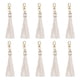 thumbnail image 1 of 10pcs Borlas de Cuero, Borla de Llaveros de 6" con Gancho de Langosta para Hacer Joyería, Bolso, Correas para Teléfonos (Blanco), 1 of 7