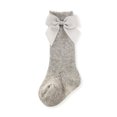 thumbnail image 1 of Calcetines hasta la rodilla de malla para bebé, medias finas de algodón peinado con lazo de princesa para niña recién nacida, primavera y verano, 1 of 4