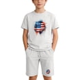 thumbnail image 2 of Amidoa Girls 2 Piece Outfits Summer Clothes Short Sleeve Floral Print Cotton T-Shirt and Shorts Casual Kids Clothing Sets White Size 6, 2 of 9