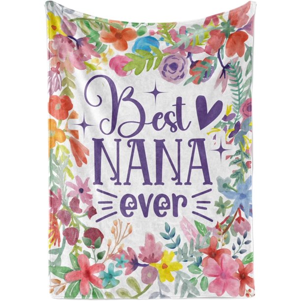 LHSHID Nana Throw Blanket Nana Gifts from Grandkids Nana Flannel Blankets on Mother''s Day Birthday and Christmas 60x80in