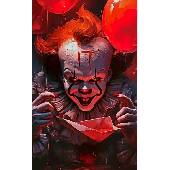 IT DIY 5D Diamond Painting Kits for Adults Horror Film Full Round Drill (12x16 inch) Diamond Crystal Gem Arts Painting Craft for Home Wall Decor