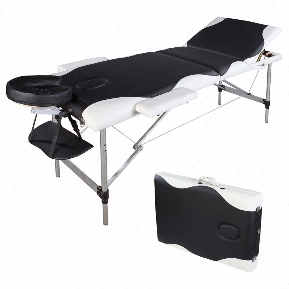 84"L Folding Massage Table Aluminum Frame 3 Fold Portable Massage Bed