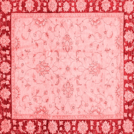 Ahgly Company Indoor Square Oriental Red Traditional Area Rugs, 5' Square