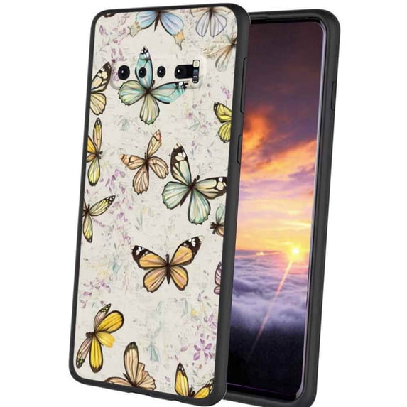 Butterfly-126 Phone Case, Degined for Samsung Galaxy S10+ Plus Case Men Women, Flexible Silicone Shockproof Case for Samsung Galaxy S10+ Plus