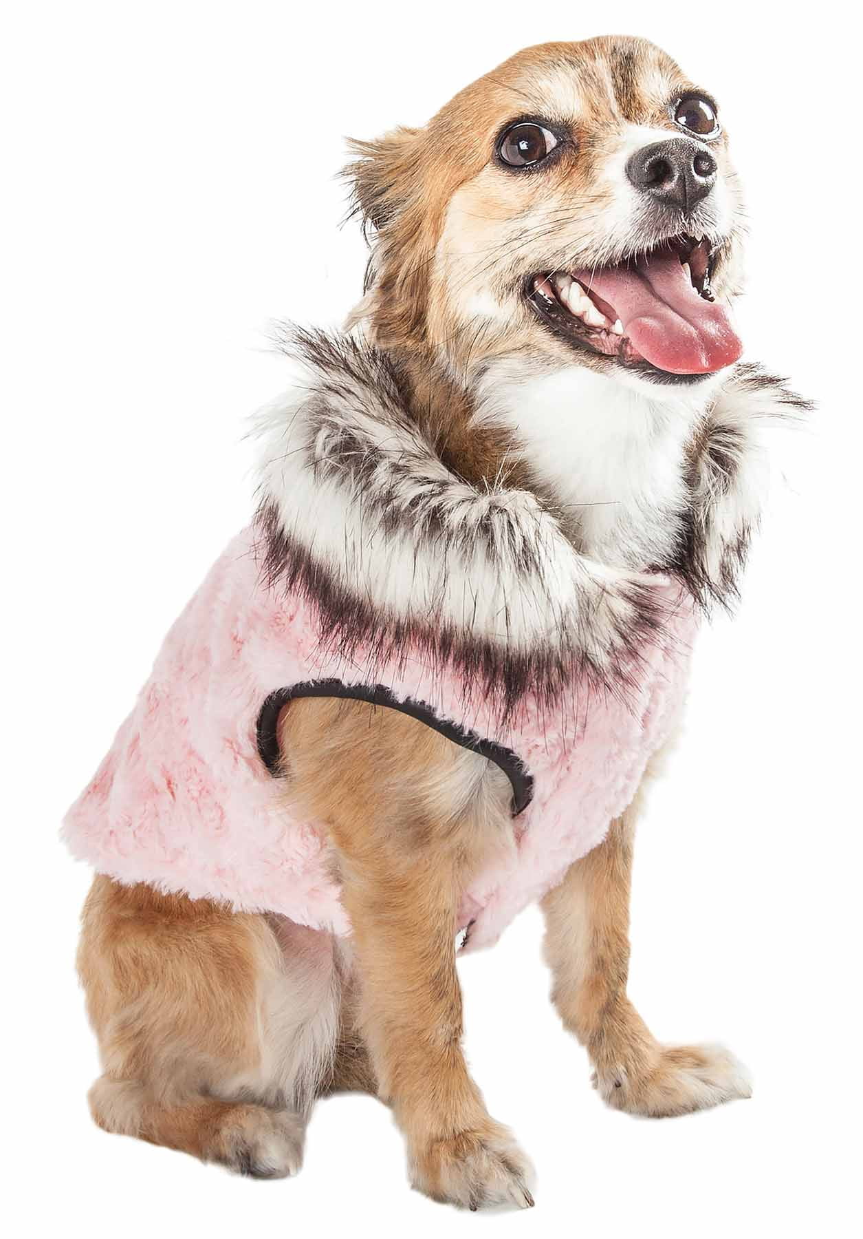 Pet Life ® Luxe 'Pinkachew' Charming Fashion Mink Fur Dog Coat