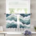 thumbnail image 2 of Dark Green Ombre Sheer Curtains 54 Inches Length 2 Panels Set, Window Sheer Curtains for Living Room/Bedroom, Modern Geometric Moire Abstract Art Light Filtering Rod Pocket Curtain 52'' x 54'' x 2, 2 of 7